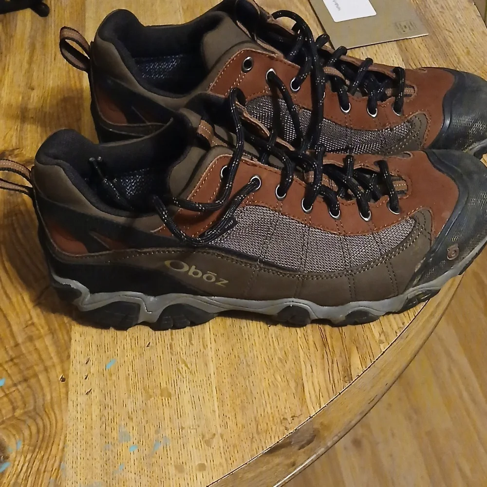 OBOZ Sawtooth Hiking Brown and Black  Shoes Boots Dry Waterproof Size 14 - Picture 2 of 7